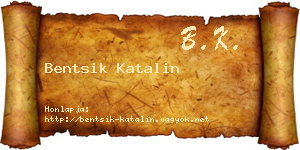 Bentsik Katalin névjegykártya